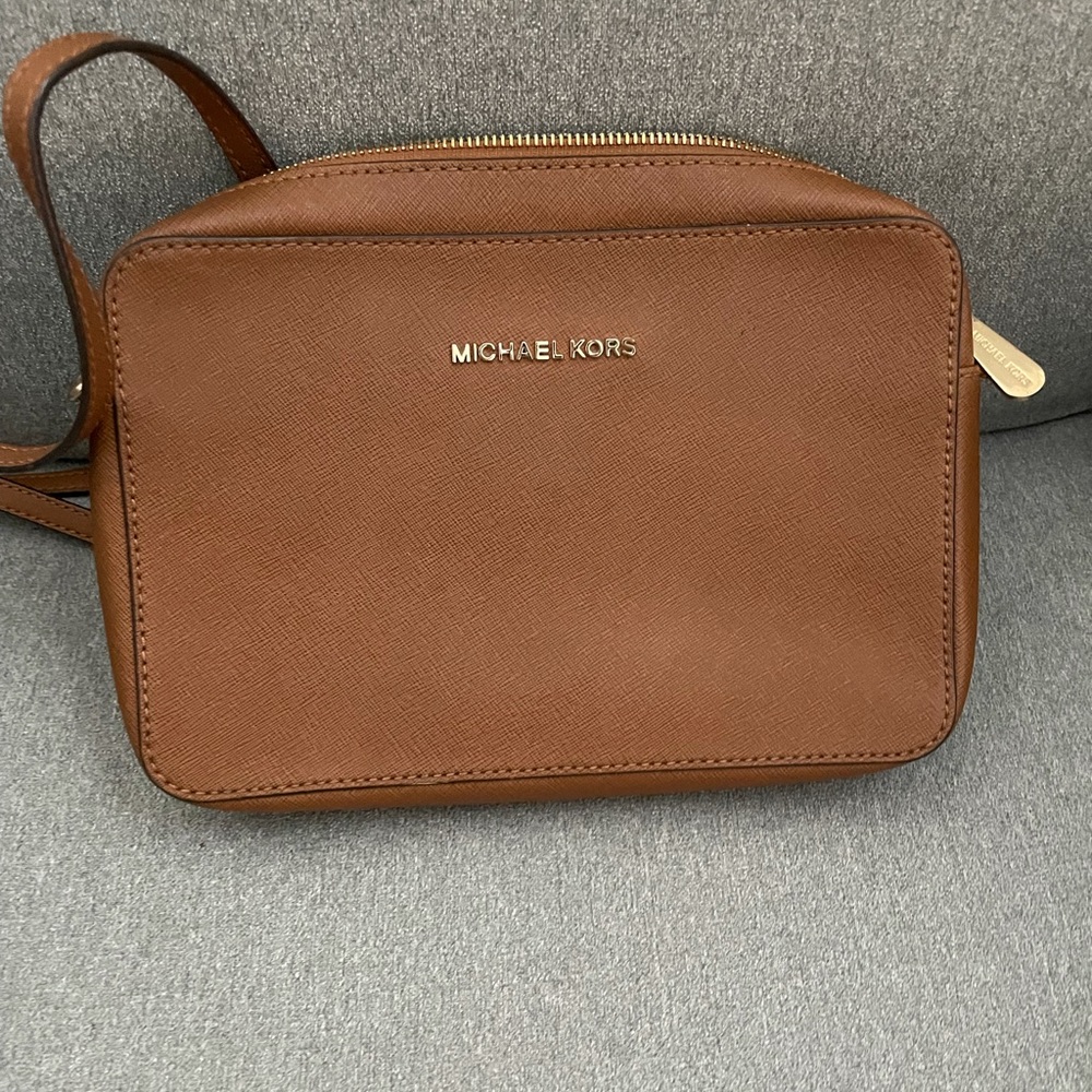 Michael Kors tan crossbody bag